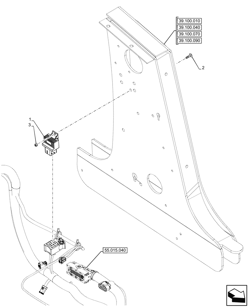 Схема запчастей Case 580N EP - (55.512.020) - ELECTRONIC CONTROL UNIT (55) - ELECTRICAL SYSTEMS