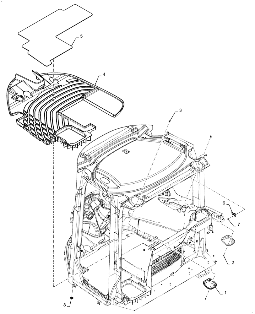 Схема запчастей Case 721G - (90.151.050) - VAR - 734065 - CAB COAT HOOK AND FLOOR MAT (90) - PLATFORM, CAB, BODYWORK AND DECALS