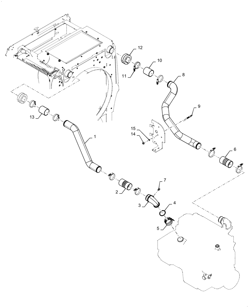 Схема запчастей Case 721G - (10.400.040[02]) - COOLING SYSTEM LINE INSTALLATION (10) - ENGINE