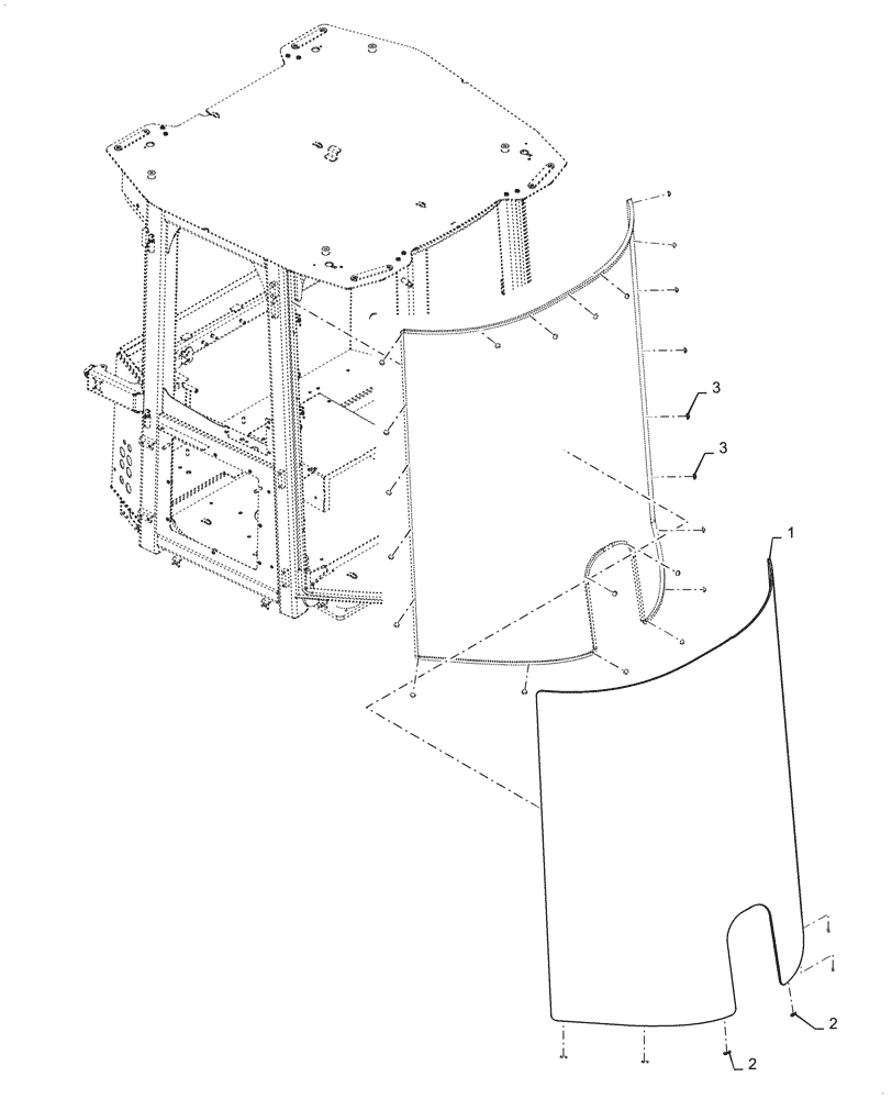 Схема запчастей Case 921G - (90.156.030) - VAR - 734065 - FRONT WINDSHIELD MOUNTING (90) - PLATFORM, CAB, BODYWORK AND DECALS