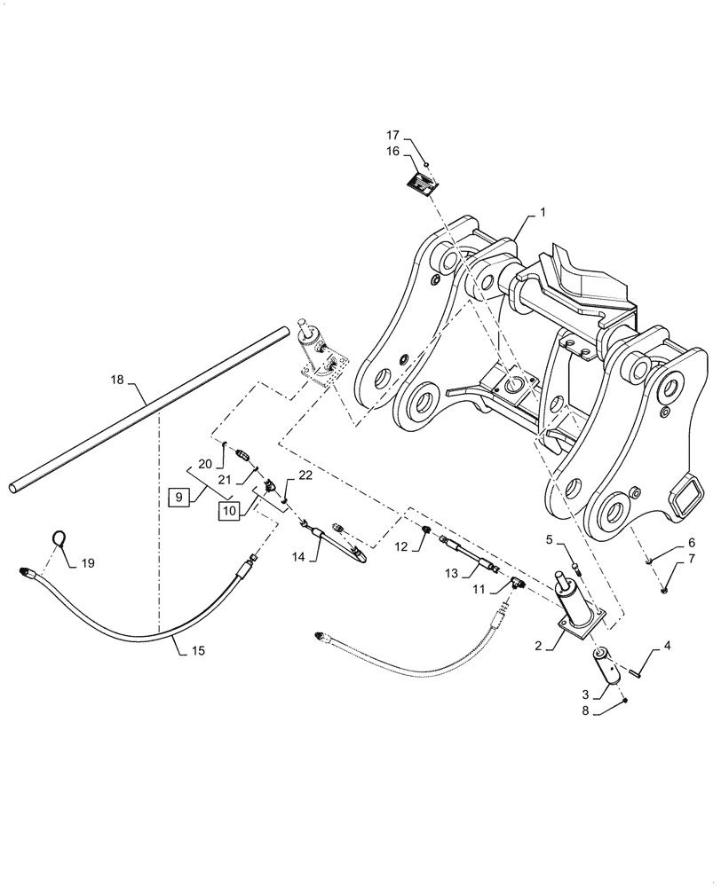 Схема запчастей Case 721G - (82.300.090) - VAR - 424249, 424250, 734006, 734009 - HYDRAULIC COUPLER, XT, ACS COMP (82) - FRONT LOADER & BUCKET