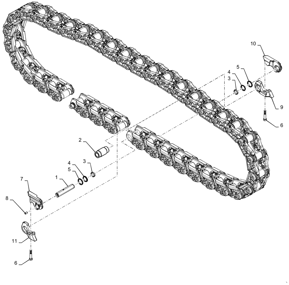 Схема запчастей Case 2050M WT/LGP - (48.100.AD[18]) - CLT , TRACK LINK, MASTER (48) - TRACKS & TRACK SUSPENSION