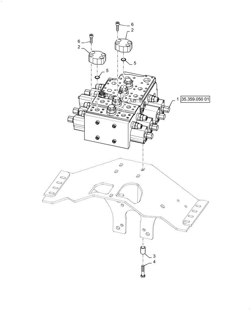 Схема запчастей Case 921G - (35.357.070[01]) - VAR - 734055 - CONTROL VALVE, MOUNTING - 4 SPOOL, Z-BAR / XR / LR (35) - HYDRAULIC SYSTEMS