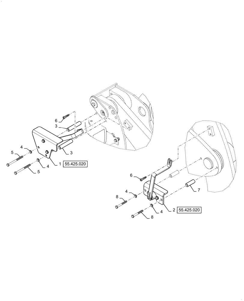 Схема запчастей Case 821G - (55.425.010) - ELECTROHYDRAULIC SENSOR, LIFT AND TILT, Z-BAR (55) - ELECTRICAL SYSTEMS