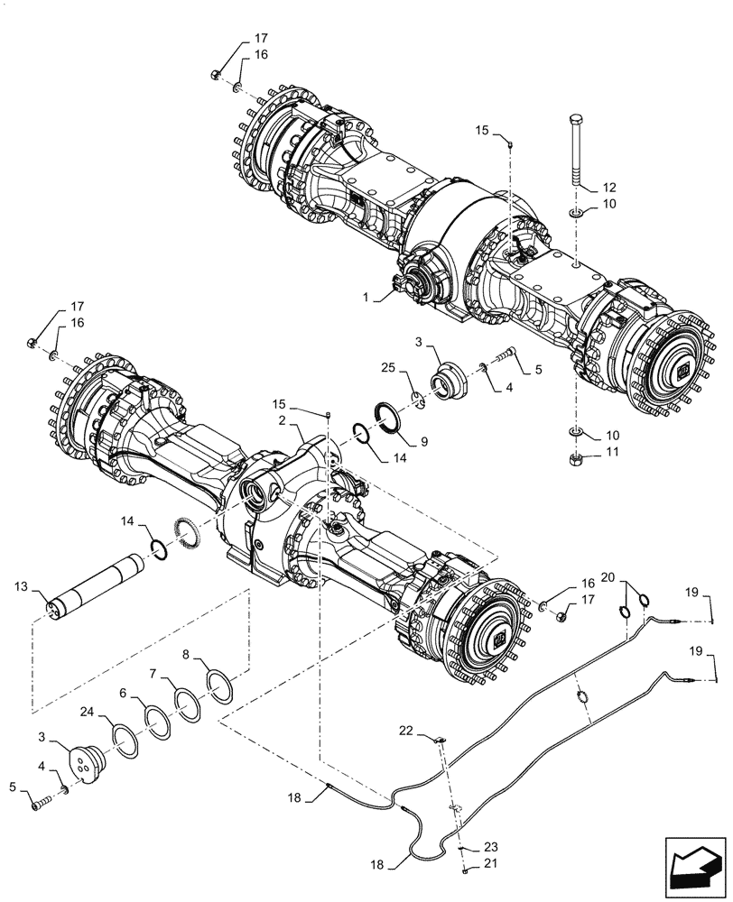 Схема запчастей Case 921G - (27.100.020[01]) - AXLE INSTALLATION LIMITED SLIP (27) - REAR AXLE SYSTEM