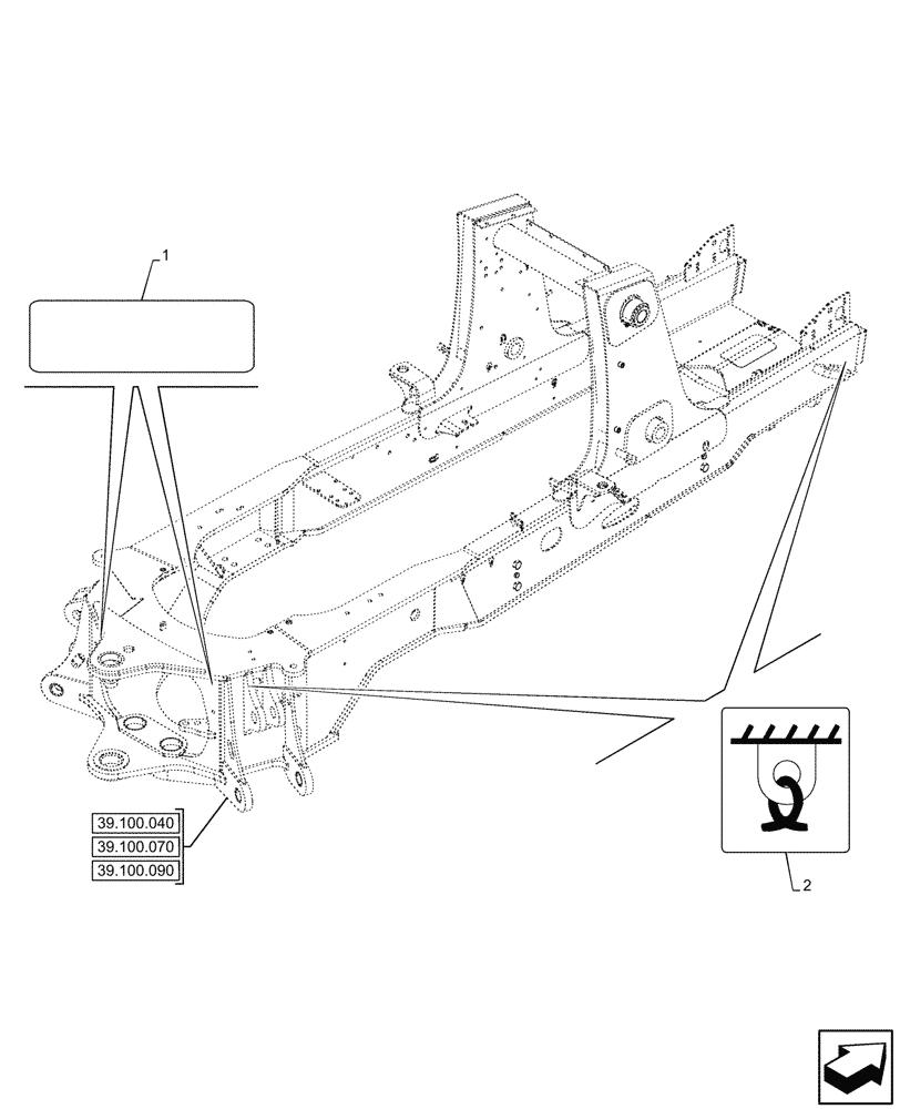 Схема запчастей Case 580SN WT - (90.108.510) - DECAL, FRAME (90) - PLATFORM, CAB, BODYWORK AND DECALS