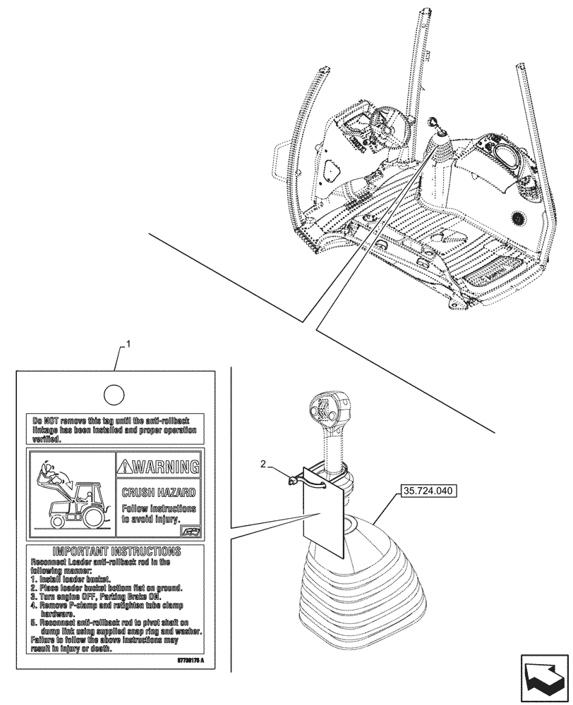 Схема запчастей Case 580SN - (90.108.210) - VAR - 423056, 742242, 747882, 747883 - WARNING DECAL, FRONT LOADER (90) - PLATFORM, CAB, BODYWORK AND DECALS