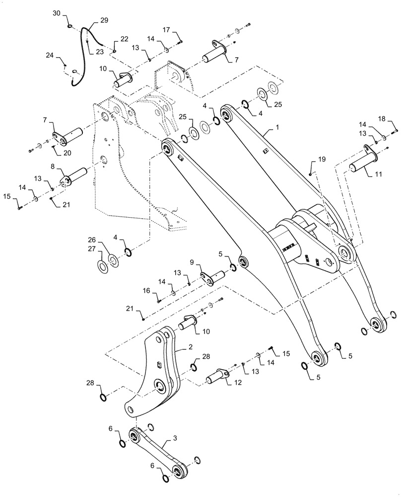 Схема запчастей Case 821G - (39.100.090) - LIFT ARMS, XR (39) - FRAMES AND BALLASTING