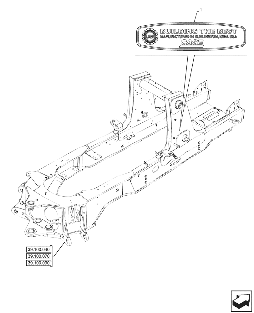 Схема запчастей Case 580SN - (90.108.850) - VAR - 423056, 747882, 747883 - MODEL IDENTIFICATION DECAL, MANUFACTURE (90) - PLATFORM, CAB, BODYWORK AND DECALS