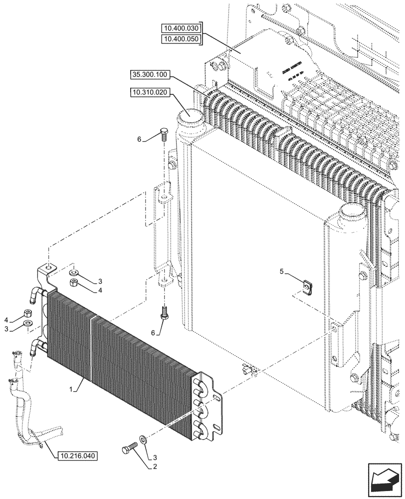 Схема запчастей Case 580SN WT - (10.216.070) - VAR - 423000, 423001, 442082, 747854 - FUEL COOLER (10) - ENGINE