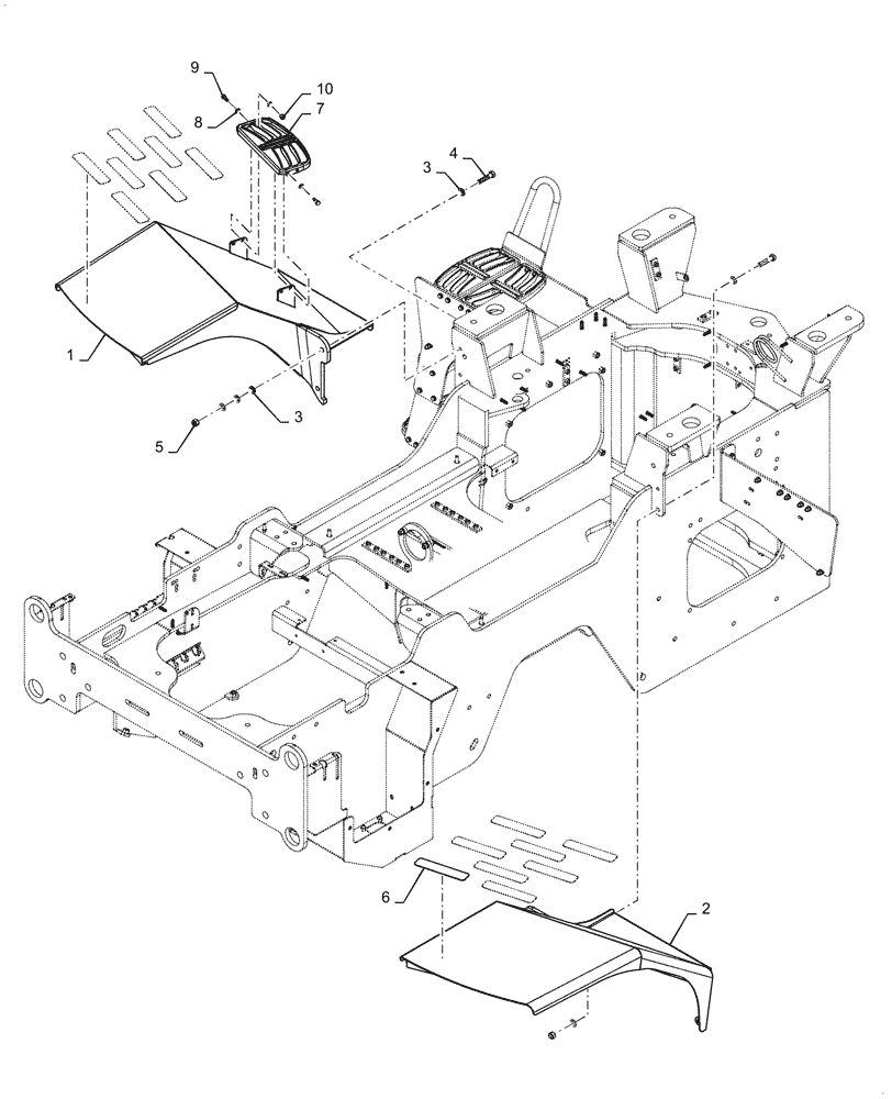 Схема запчастей Case 821G - (90.116.030[01]) - REAR FENDER, STANDARD (90) - PLATFORM, CAB, BODYWORK AND DECALS