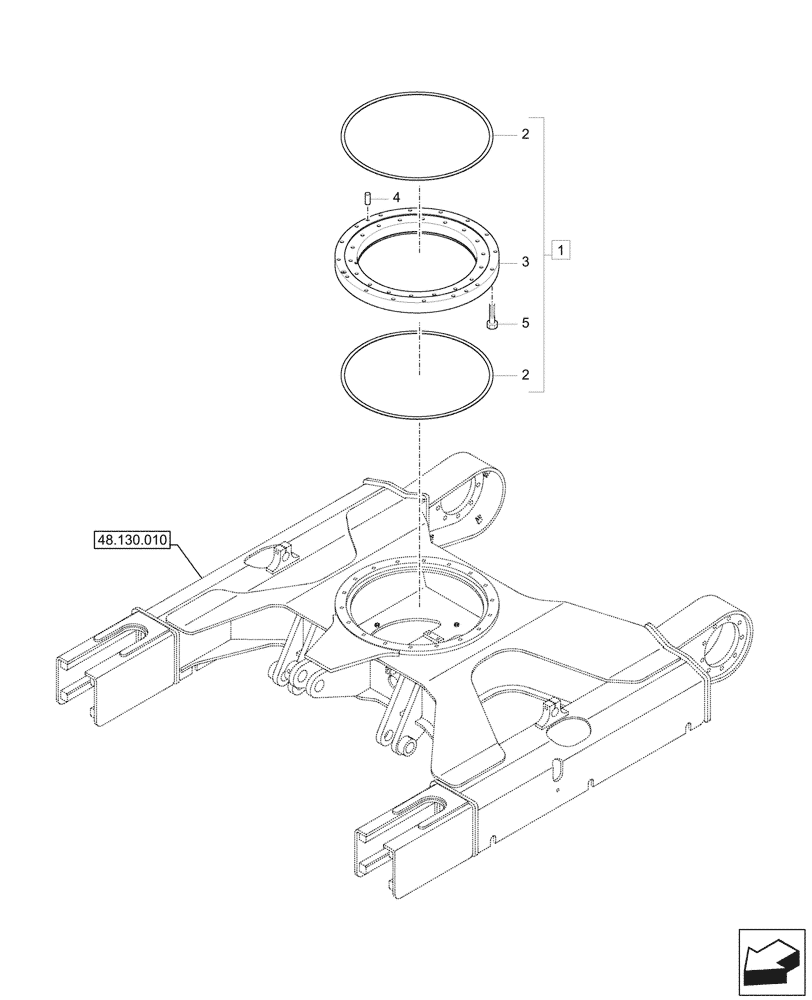 Схема запчастей Case CX26C - (39.103.010) - SLEWING RING (39) - FRAMES AND BALLASTING