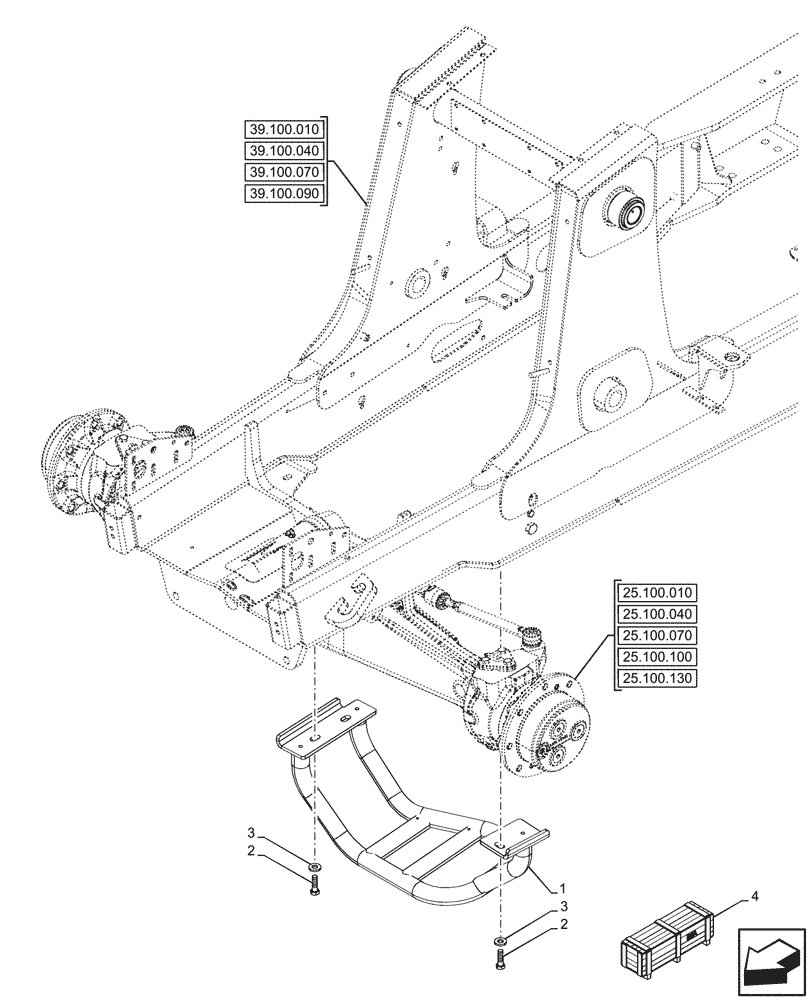 Схема запчастей Case 580SN WT - (23.314.080) - VAR - 745136 - FRONT, DRIVE SHAFT, GUARD, 4WD (23) - FOUR WHEEL DRIVE SYSTEM