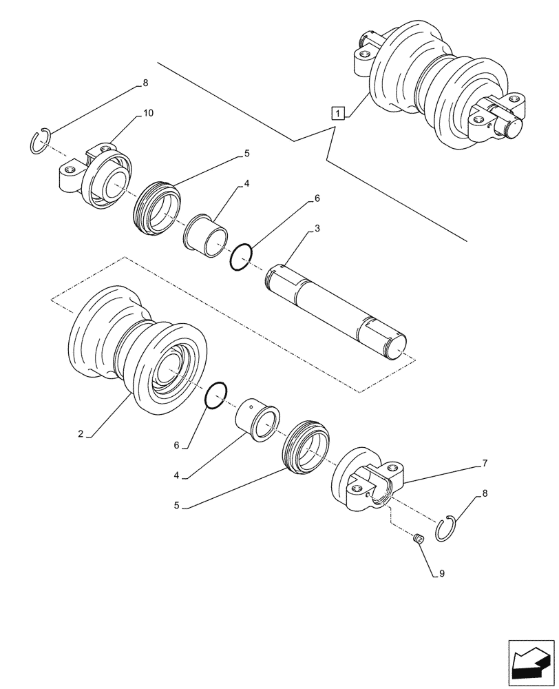 Схема запчастей Case CX350D LC - (48.138.AB[02]) - TRACK ROLLER, COMPONENTS (48) - TRACKS & TRACK SUSPENSION