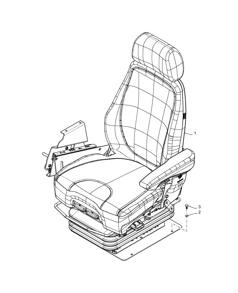 Схема запчастей Case 921G - (90.124.020[02]) - VAR - 734085 - SEAT, AIR SUSPENSION (90) - PLATFORM, CAB, BODYWORK AND DECALS