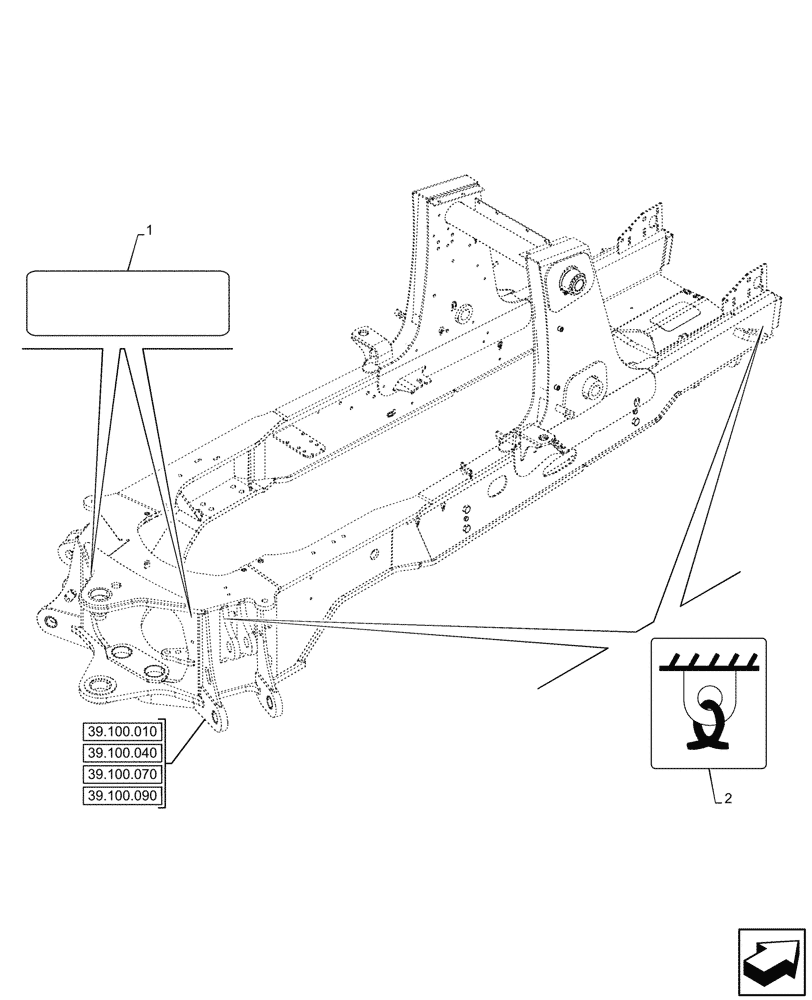 Схема запчастей Case 590SN - (90.108.530) - VAR - 747882, 747883 - DECAL, FRAME (90) - PLATFORM, CAB, BODYWORK AND DECALS