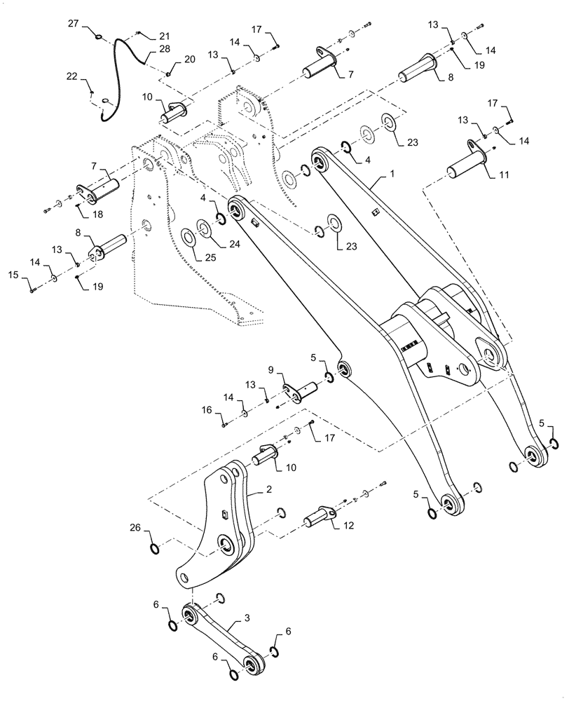 Схема запчастей Case 921G - (39.100.090) - LIFT ARMS, XR (39) - FRAMES AND BALLASTING