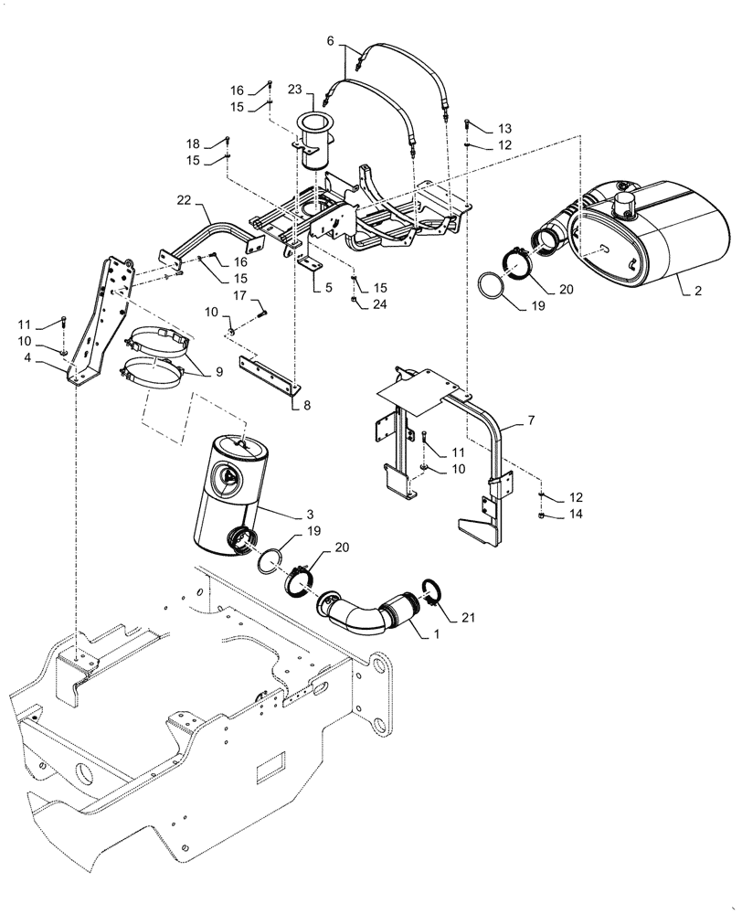 Схема запчастей Case 821G - (10.254.010) - MUFFLER (10) - ENGINE