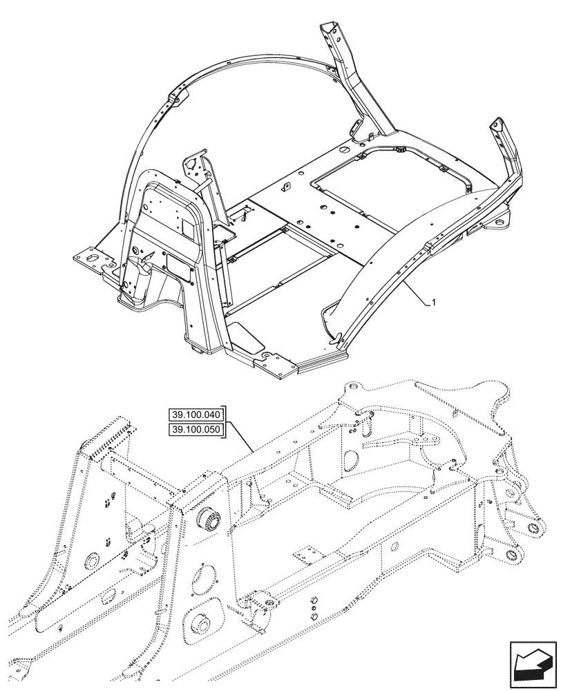 Схема запчастей Case 580SN - (90.114.060) - VAR - 423001 - CANOPY, PLATFORM (90) - PLATFORM, CAB, BODYWORK AND DECALS