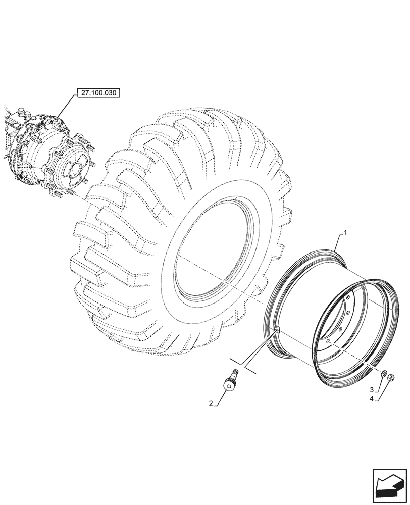 Схема запчастей Case 580N - (44.520.020) - VAR - 8401130, 8401150 - REAR, WHEEL (W15LX24) (44) - WHEELS