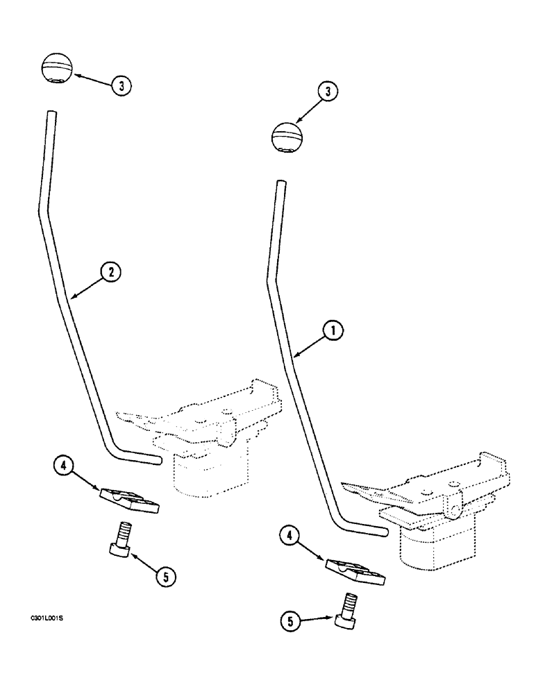 Схема запчастей Case 1088 - (8D-15A) - HAND CONTROL LEVERS - TRAVEL (08) - HYDRAULICS