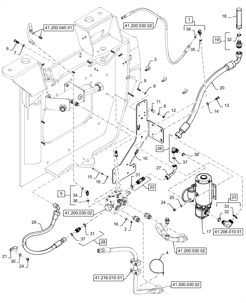 Схема запчастей Case 821G - (41.200.030[01]) - VAR - 482913, 782442 - ELECTRIC SYSTEM CONTROL, STEERING - W/ JOYSTICK (41) - STEERING