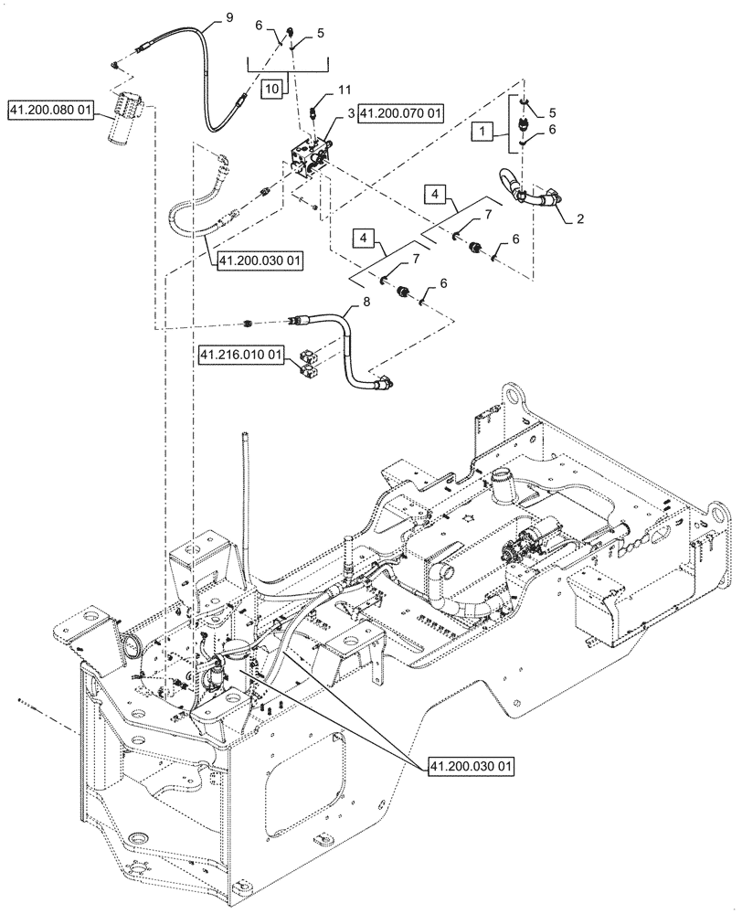 Схема запчастей Case 821G - (41.200.030[02]) - VAR - 482913, 782442 - ELECTRIC SYSTEM CONTROL, STEERING - W/ JOYSTICK (41) - STEERING