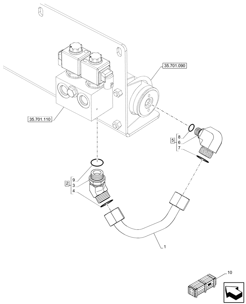 Схема запчастей Case 590SN - (35.701.100) - VAR - 747873 - RIDE CONTROL, ACCUMULATOR, HYDRAULIC LINE (35) - HYDRAULIC SYSTEMS