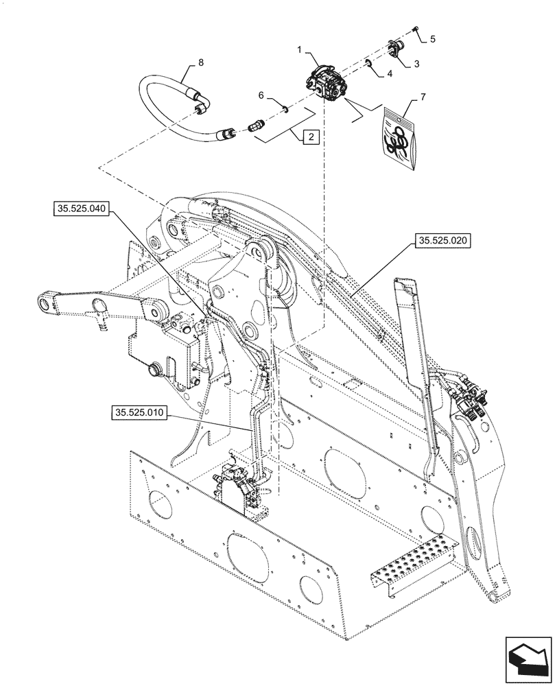 Схема запчастей Case SV340 - (35.525.030) - STANDARD AUXILIARY HYDRAULIC, GEAR PUMP (35) - HYDRAULIC SYSTEMS