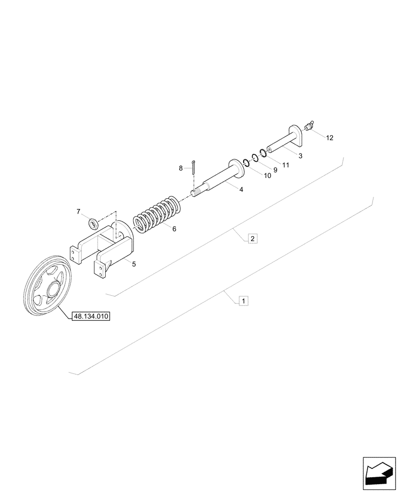 Схема запчастей Case CX26C - (48.134.020) - VAR - 9552700 - TENSION SPRING, COMPONENTS (48) - TRACKS & TRACK SUSPENSION