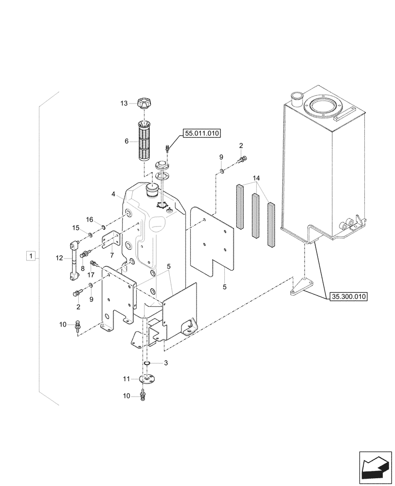 Схема запчастей Case CX26C - (10.216.010) - FUEL TANK, COMPONENTS (10) - ENGINE