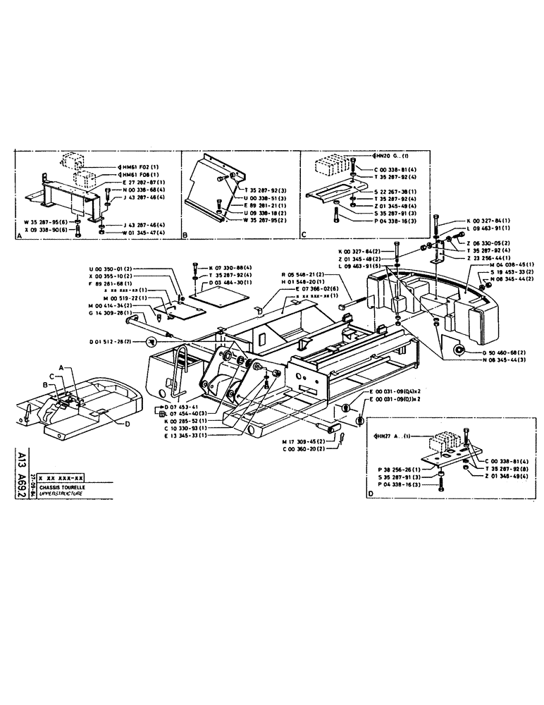 Схема запчастей Case 160CL - (015) - UPPERSTRUCTURE (05) - UPPERSTRUCTURE CHASSIS