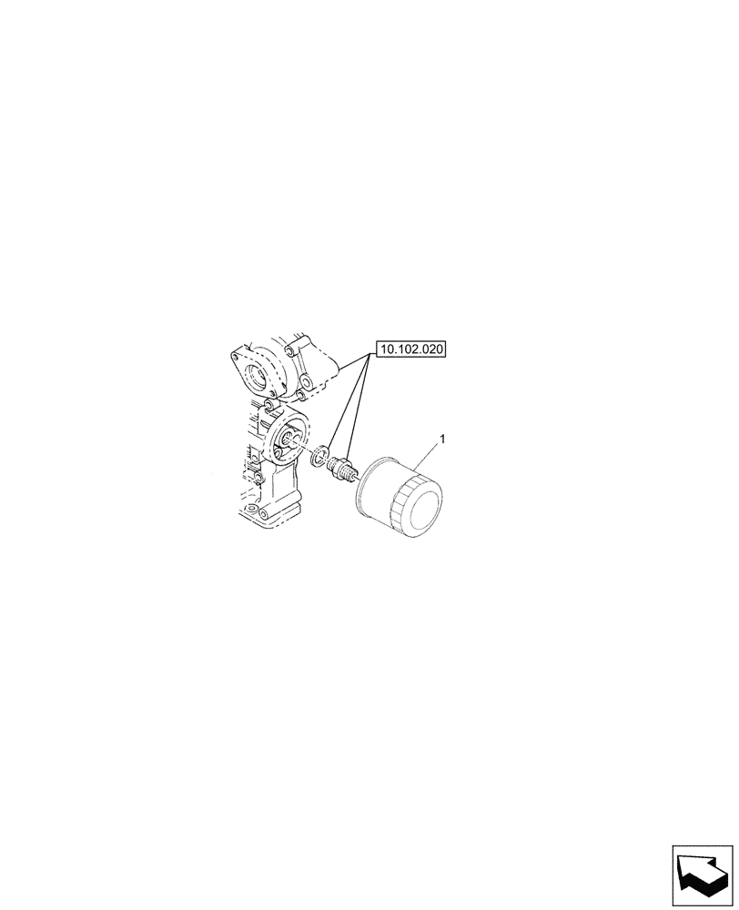 Схема запчастей Case CX26C - (10.304.010) - ENGINE OIL FILTER (10) - ENGINE