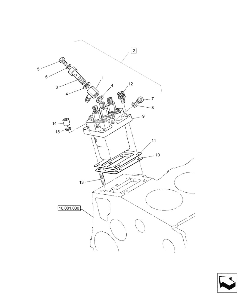 Схема запчастей Case CX26C - (10.218.030) - INJECTION PUMP (10) - ENGINE