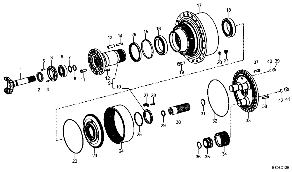 Схема запчастей Case 340B - (30A00010658[001]) - WHEEL REDUCTION GEAR (87755390) - AFTER JAN 2008 (11) - AXLES/WHEELS