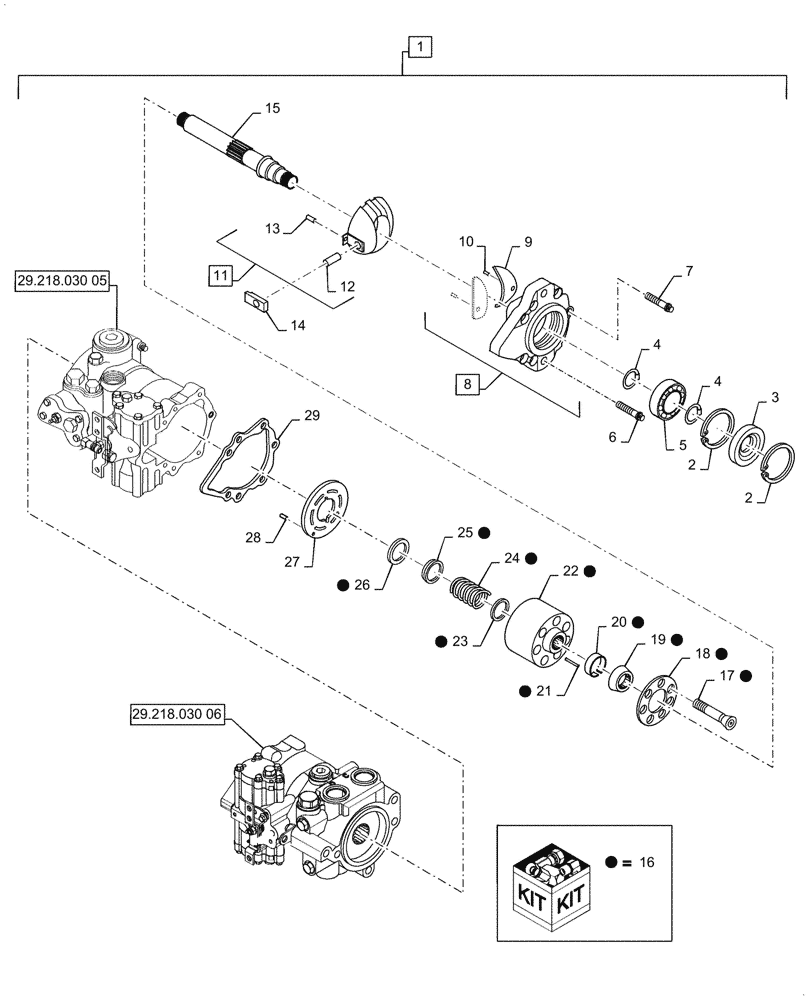 Схема запчастей Case TR340 - (29.218.030[02]) - HYDROSTATIC PUMP & COMPONENTS, MECHANICAL CONTROLS (29) - HYDROSTATIC DRIVE