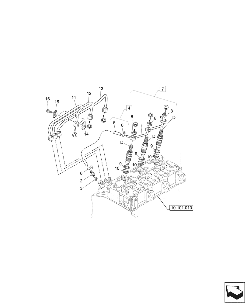 Схема запчастей Case CX26C - (10.218.010) - FUEL INJECTOR (10) - ENGINE