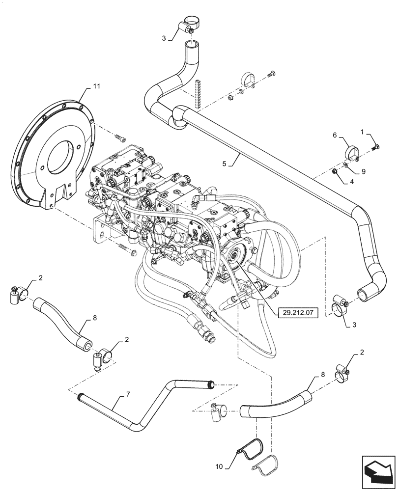 Схема запчастей Case SR250 - (29.204.AB[06]) - Е-Н PUMP, EHF AND SUPPLY LINES (24-MAR-2015 & NEWER) (29) - HYDROSTATIC DRIVE