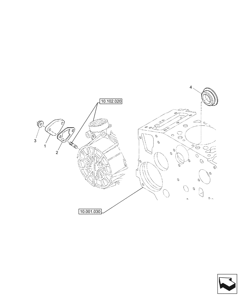 Схема запчастей Case CX26C - (10.102.030) - ENGINE, COVER (10) - ENGINE