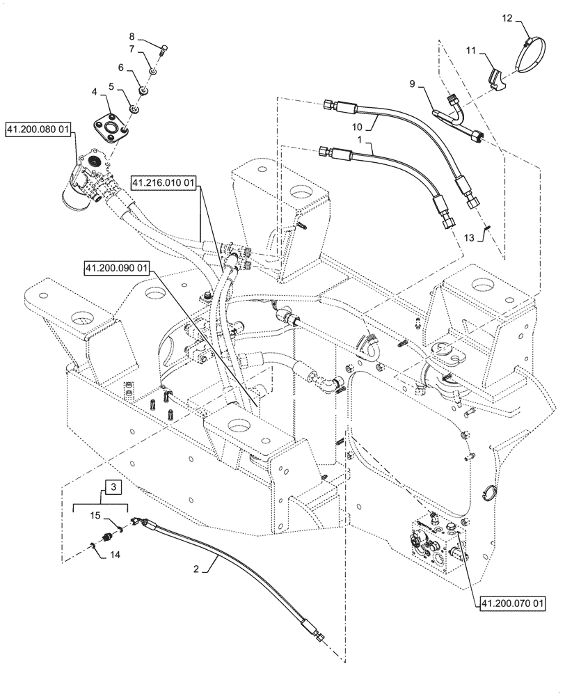 Схема запчастей Case 921G - (41.200.040[01]) - VAR - 782442 - ELECTRIC SYSTEM CONTROL, STEERING - W/O JOYSTICK (41) - STEERING