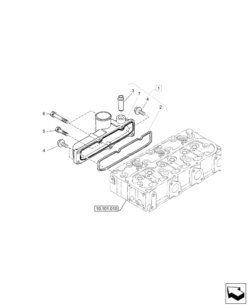 Схема запчастей Case CX26C - (10.254.030) - INLET MANIFOLD (10) - ENGINE