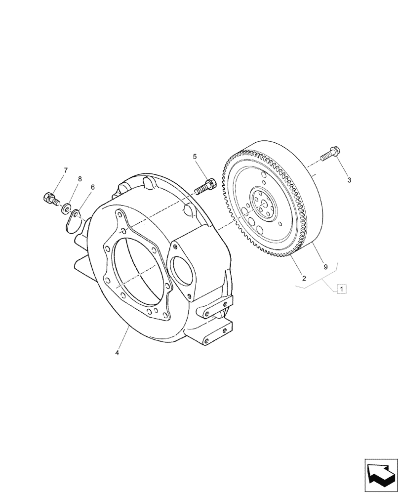 Схема запчастей Case CX26C - (10.103.030) - ENGINE FLYWHEEL (10) - ENGINE