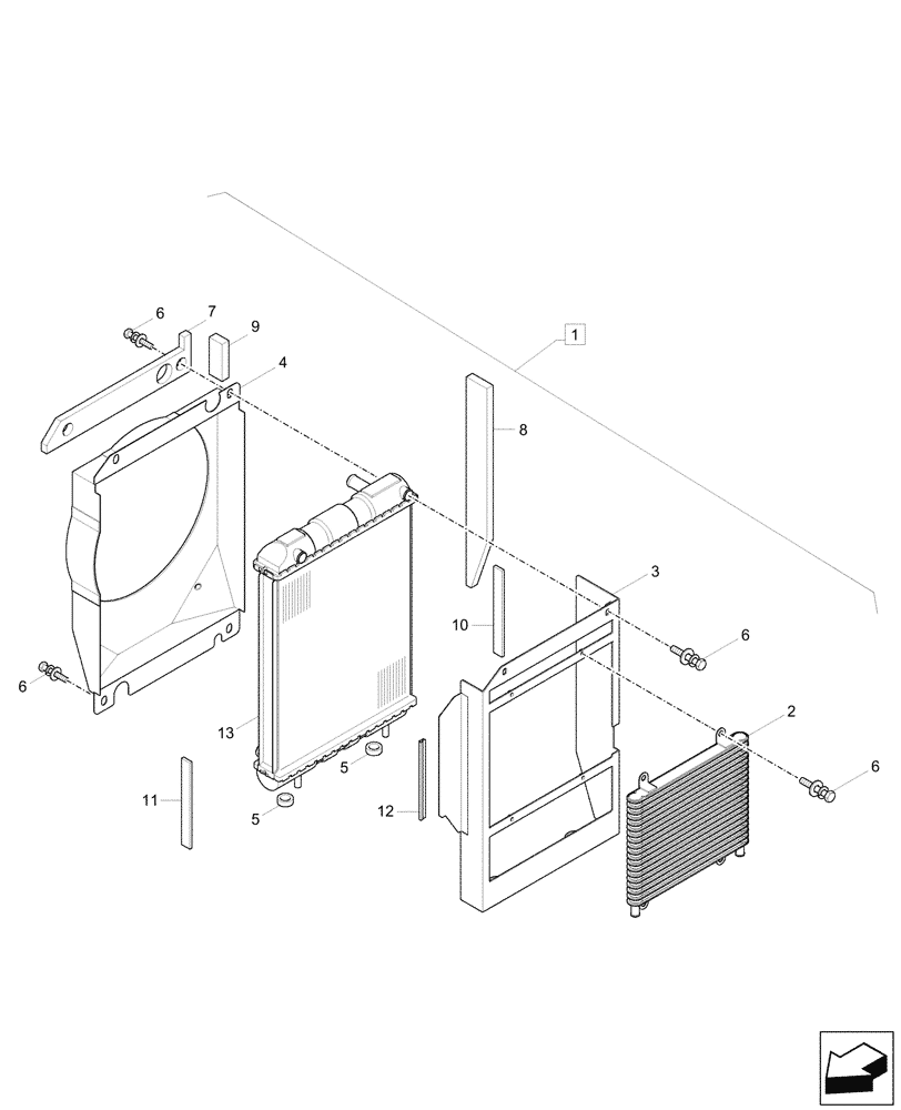 Схема запчастей Case CX26C - (10.400.010) - RADIATOR, COMPONENTS (10) - ENGINE