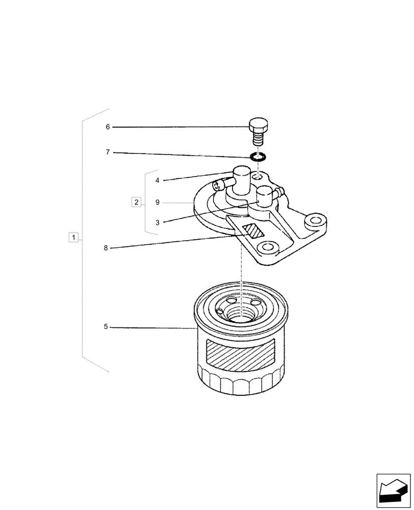 Схема запчастей Case CX26C - (10.206.020) - FUEL FILTER, COMPONENTS (10) - ENGINE