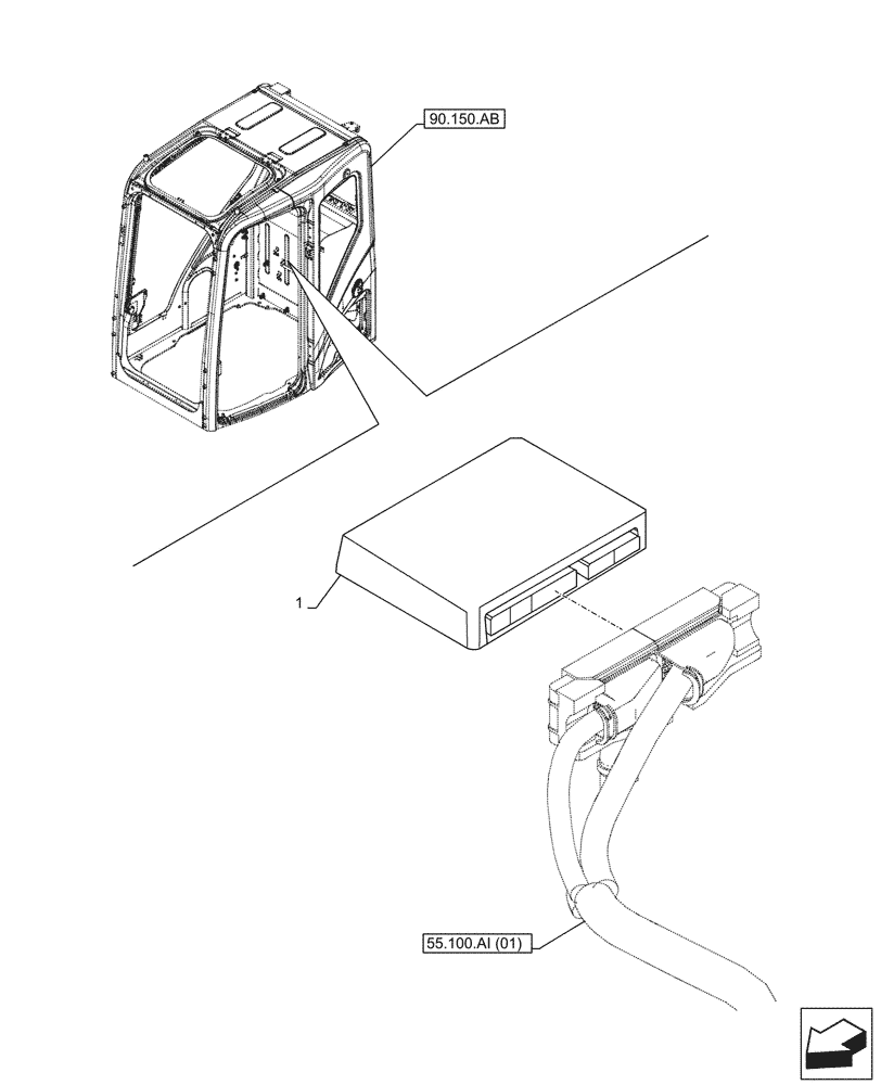 Схема запчастей Case CX210D LC - (55.640.AG) - ELECTRONIC CONTROL UNIT (55) - ELECTRICAL SYSTEMS