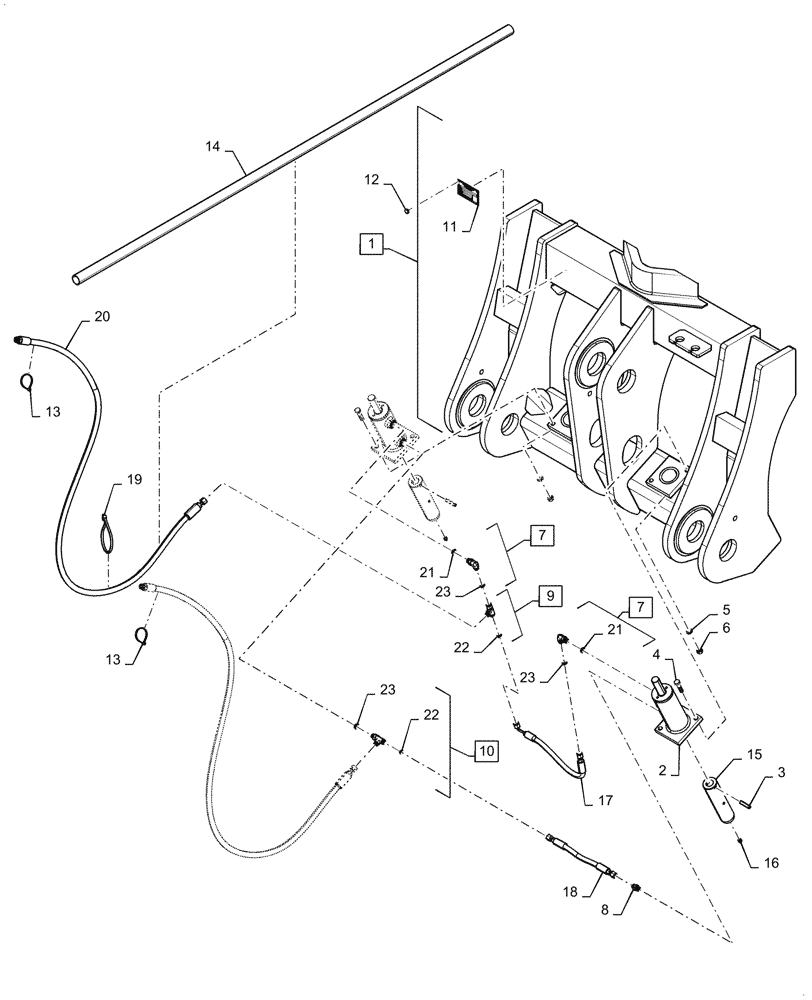 Схема запчастей Case 921G - (82.100.040) - VAR - 424249, 424250, 734006, 734010, 734011 - ACS QUICK COUPLER (82) - FRONT LOADER & BUCKET