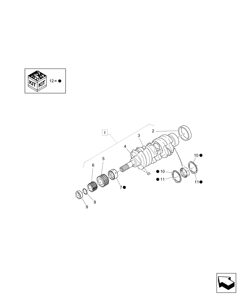 Схема запчастей Case CX26C - (10.103.010) - CRANKSHAFT (10) - ENGINE