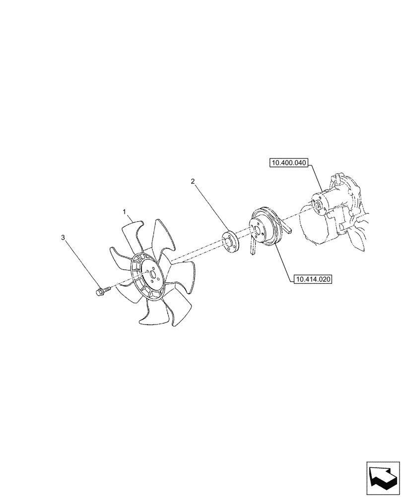 Схема запчастей Case CX26C - (10.414.010) - ENGINE, FAN (10) - ENGINE