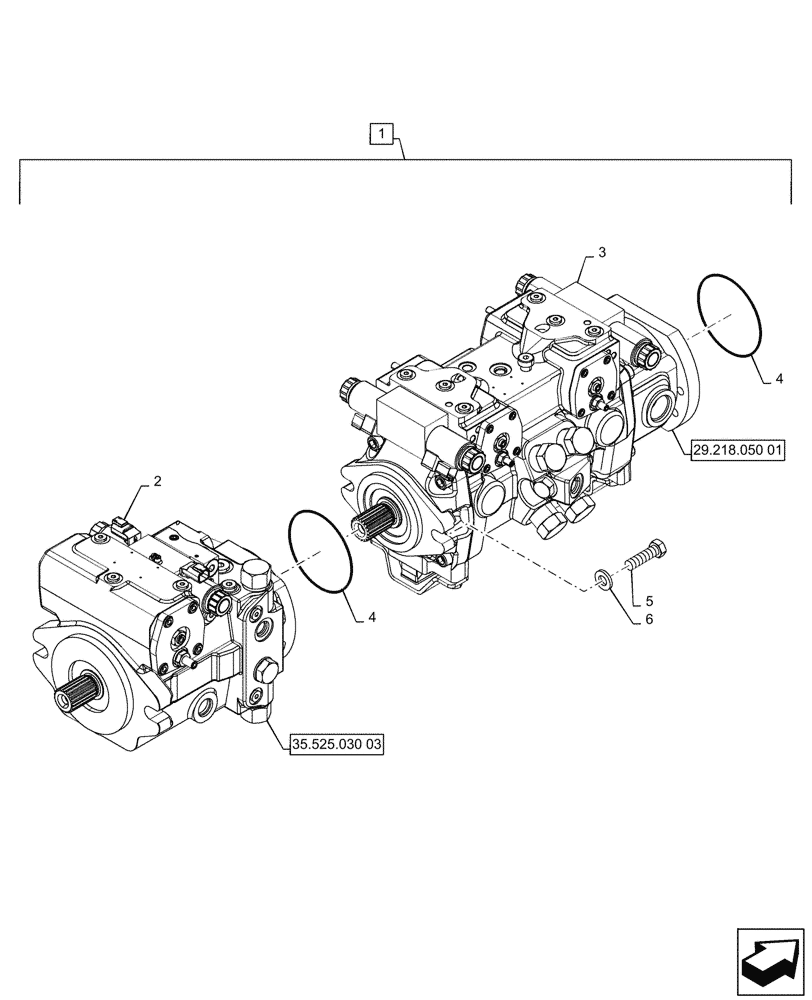 Схема запчастей Case SV340 - (29.218.050) - HYDROSTATIC PUMP, ELECTRO-HYDRAULIC CONTROLS, W/ EHF (29) - HYDROSTATIC DRIVE