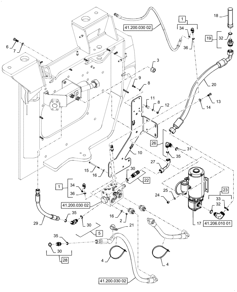 Схема запчастей Case 921G - (41.200.030[01]) - VAR - 482913, 782442 - ELECTRIC SYSTEM CONTROL, STEERING - W/ JOYSTICK (41) - STEERING